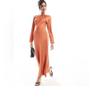 ASOS Satin Long Sleeve Maxi Dress
